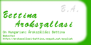 bettina arokszallasi business card